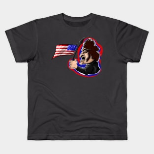 Javier Milei with American flag Kids T-Shirt